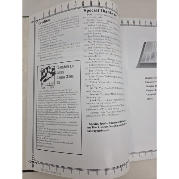 The Vampire Players Guide VAMPIRE The Masquerade WW2206 1993 HardCover Very Good - Picture 6 of 13